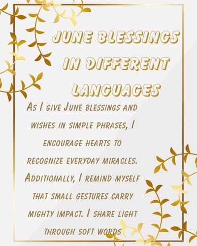 June Blessings