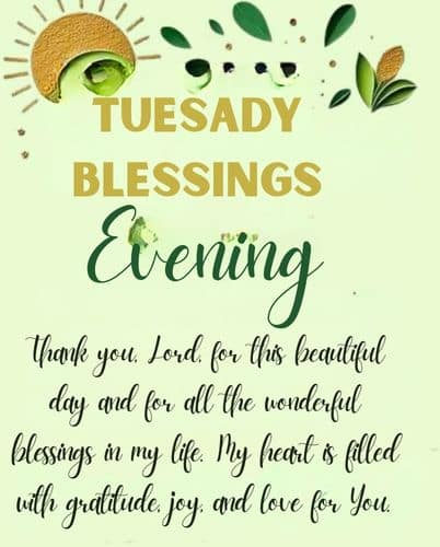 Good Evening Tuesday Blessings to Uplifting Your Spirit